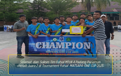 MTsN 4 PADANG PARIAMAN BORONG PRESTASI! JUARA II FUTSAL DI MATSAPA ONE CUP 2025